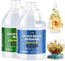 1 Gallon Crystal Clear Resin Kit No Bubble Not Yellowing Epoxy Resin for Coating