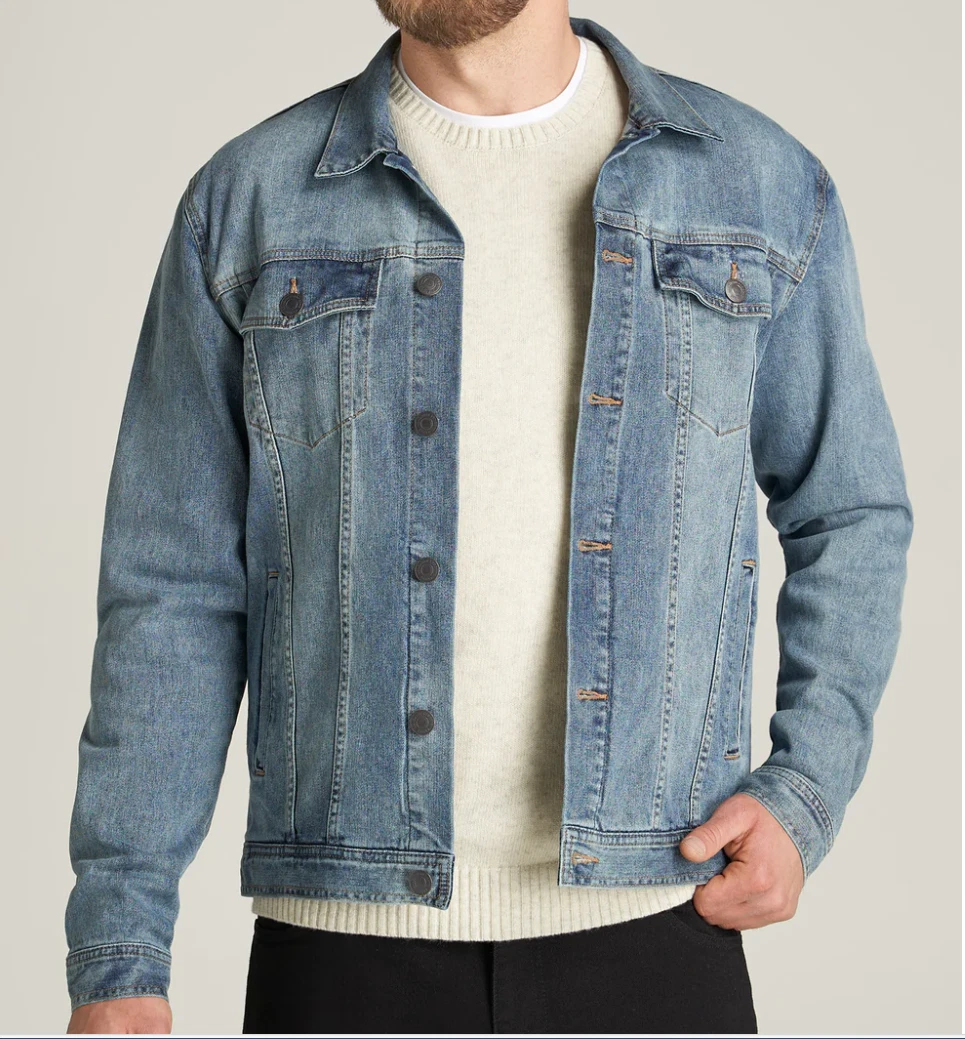 Large tall denim jacket sales