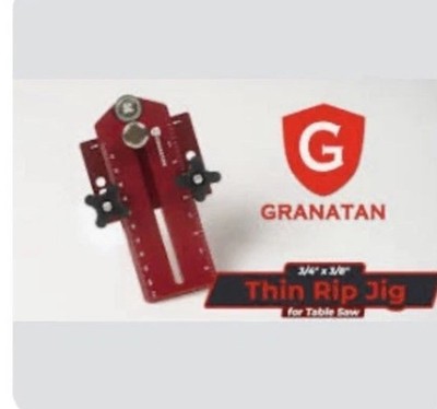 Granatan Thin Rip Table Saw Jig Guide Narrow Strip Cuts Fits 3/4'' x 3/8'' T-Slot
