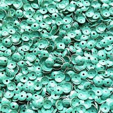 5mm Cup Sequins Seafoam Blue Green Opaque Embossed Texture Made in USA
