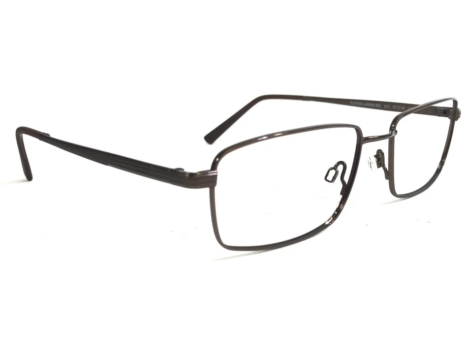 Flexon Eyeglasses Frames LARSEN 600 210 Brown Rectangle Wire Rim 57-18-145 - Image 2 of 4