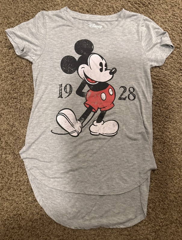 Disney Mickey Mouse 1928 Short Sleeve T-Shirt Gray Small 3/5 Childs Tee