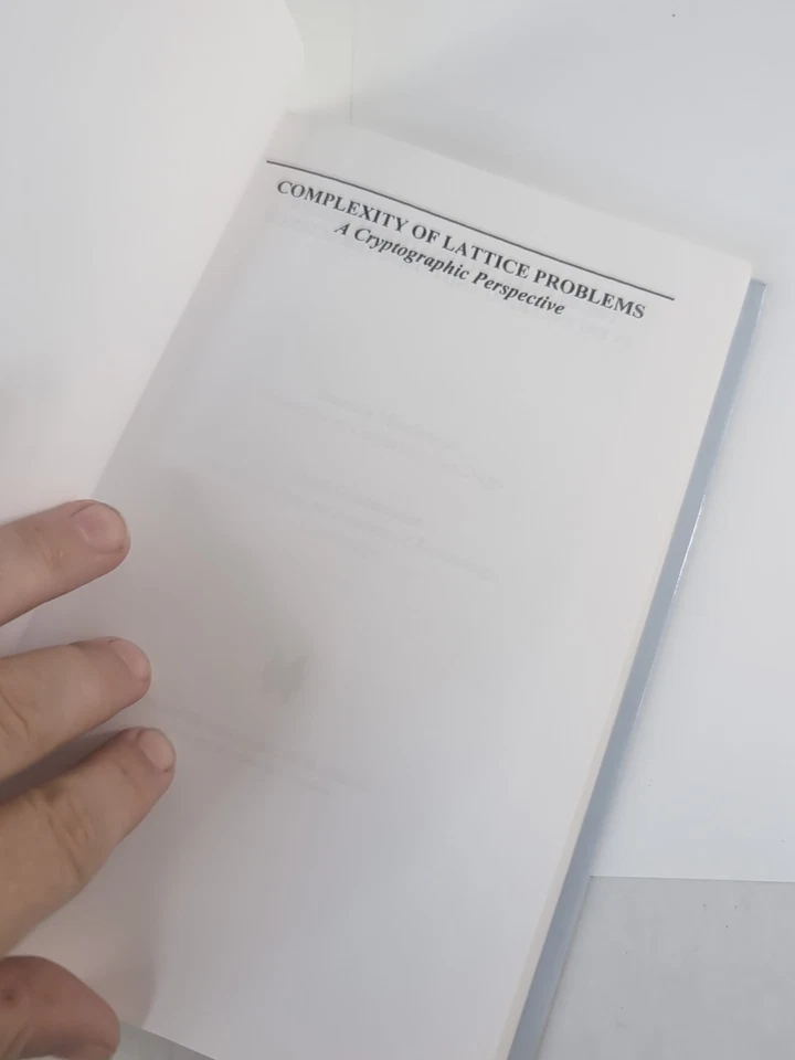 Complexity of Lattice Problems: A Cryptographic Perspective by Daniele Miccianci - Image 2 of 4