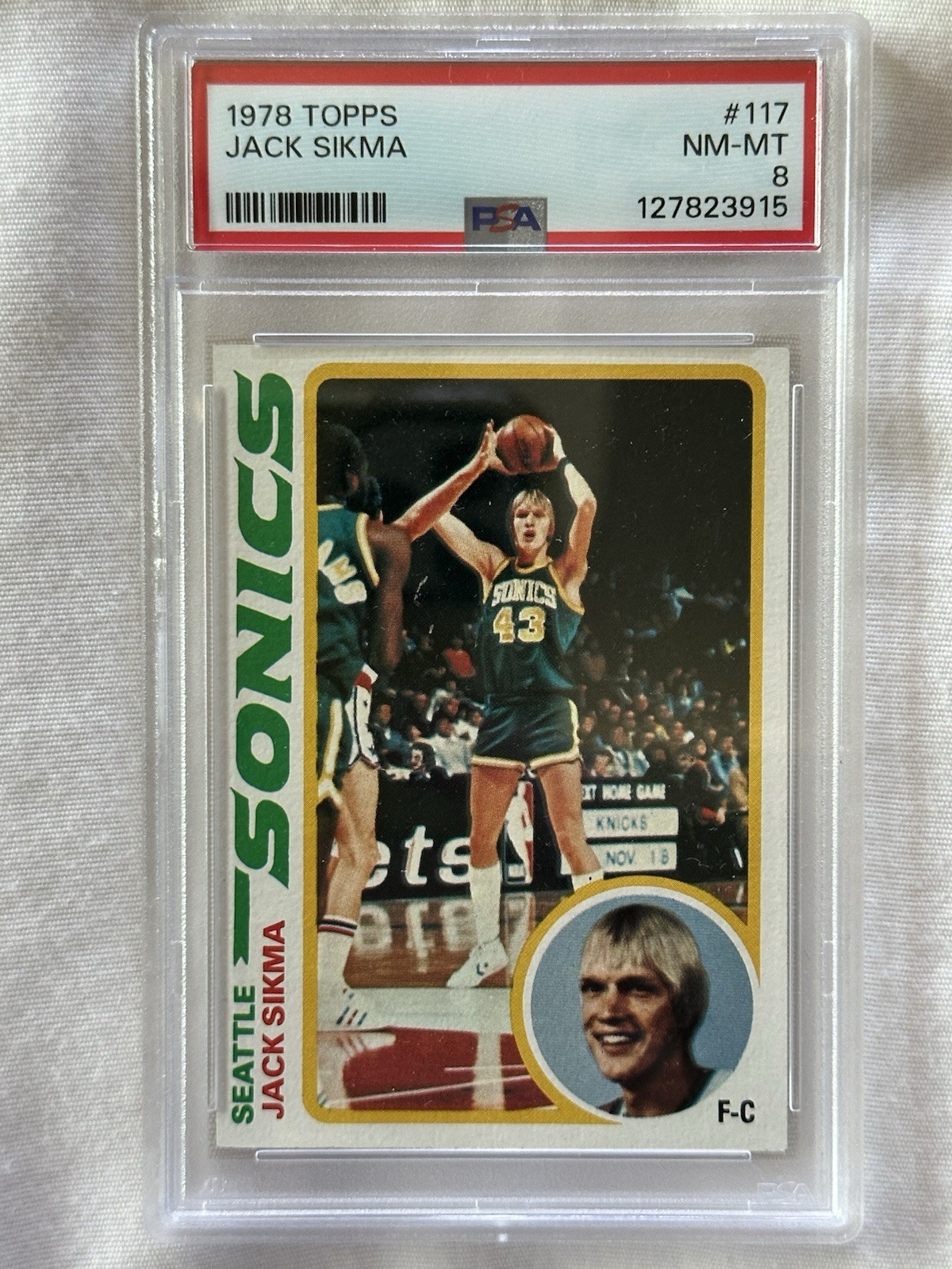 1978-79 TOPPS BASKETBALL CARD #117 JACK SIKMA RC PSA 8 SEATTLESUPERSONICS ROOKIE