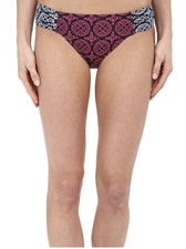 Tommy Bahama Women Printed Side Tab Bikini Bottom Razzberry Size XS