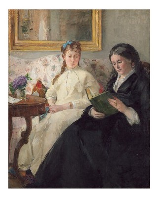 Elegant Impressionist Wall Art Poster   Timeless Reading Scene