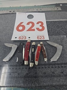 Case Lot of 6 Folding Pocket Knives 1 Broken Blade