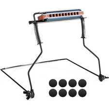 10 Holes Harmonica Holder ET10H Black Neck Hands Free AntiScratch Pads
