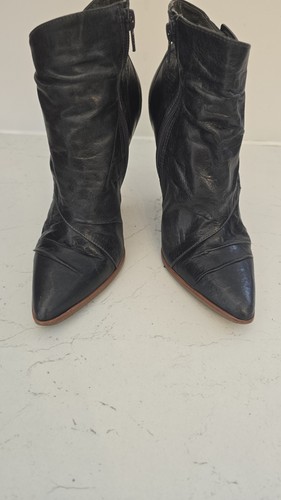 Vintage Y2k Buffalo Pointed Toe Heeled Studded Zip-up Boots Uk 5.5/6 - Picture 6 of 10