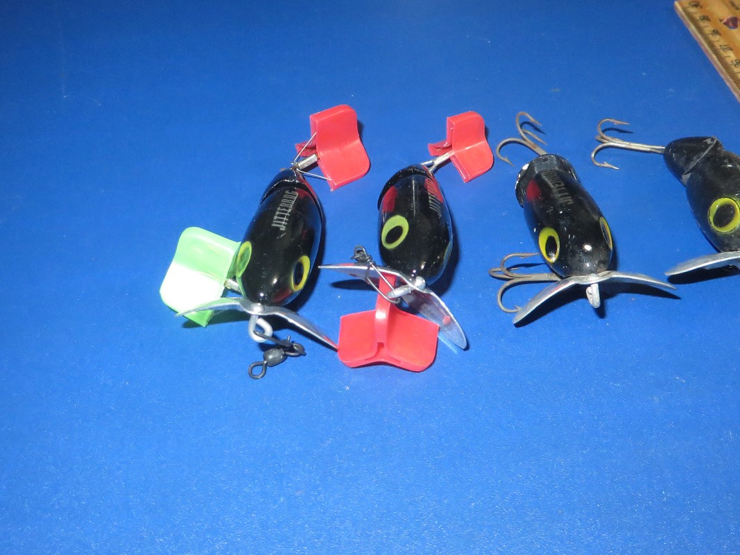 Lot of 4 Arbogast Jointed Jitterbug TOPWATER Lures BLACK - Image 3