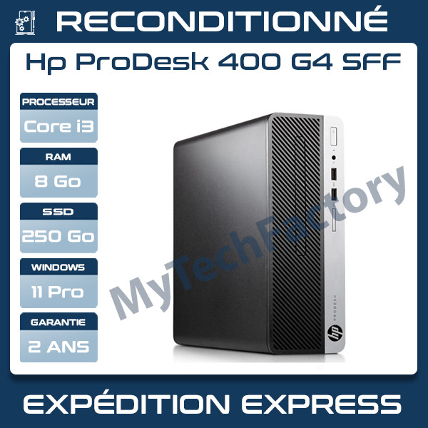 HP ProDesk 400 G4 SFF WIFI-Intel Core i3-6100–Windows 11 Pro–RAM et SSD au choix