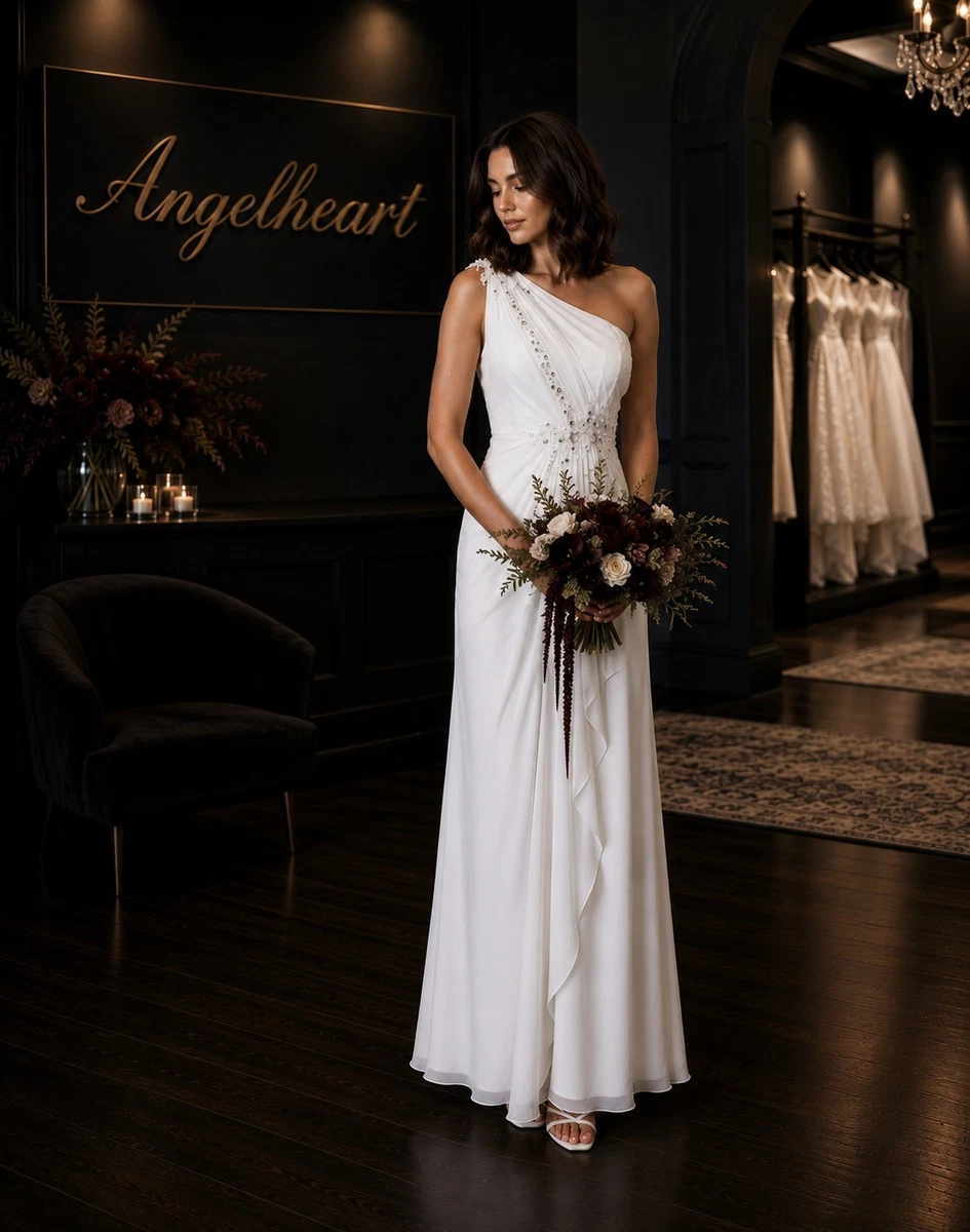 stretch chiffon ivory long one shoulder dress Ivory One Shoulder Sleeveless Crepe Dress  shopaleena