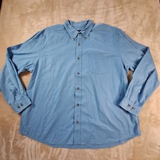 Eddie Bauer Dress Shirt Mens 2XL XXL Blue Formal Button Down