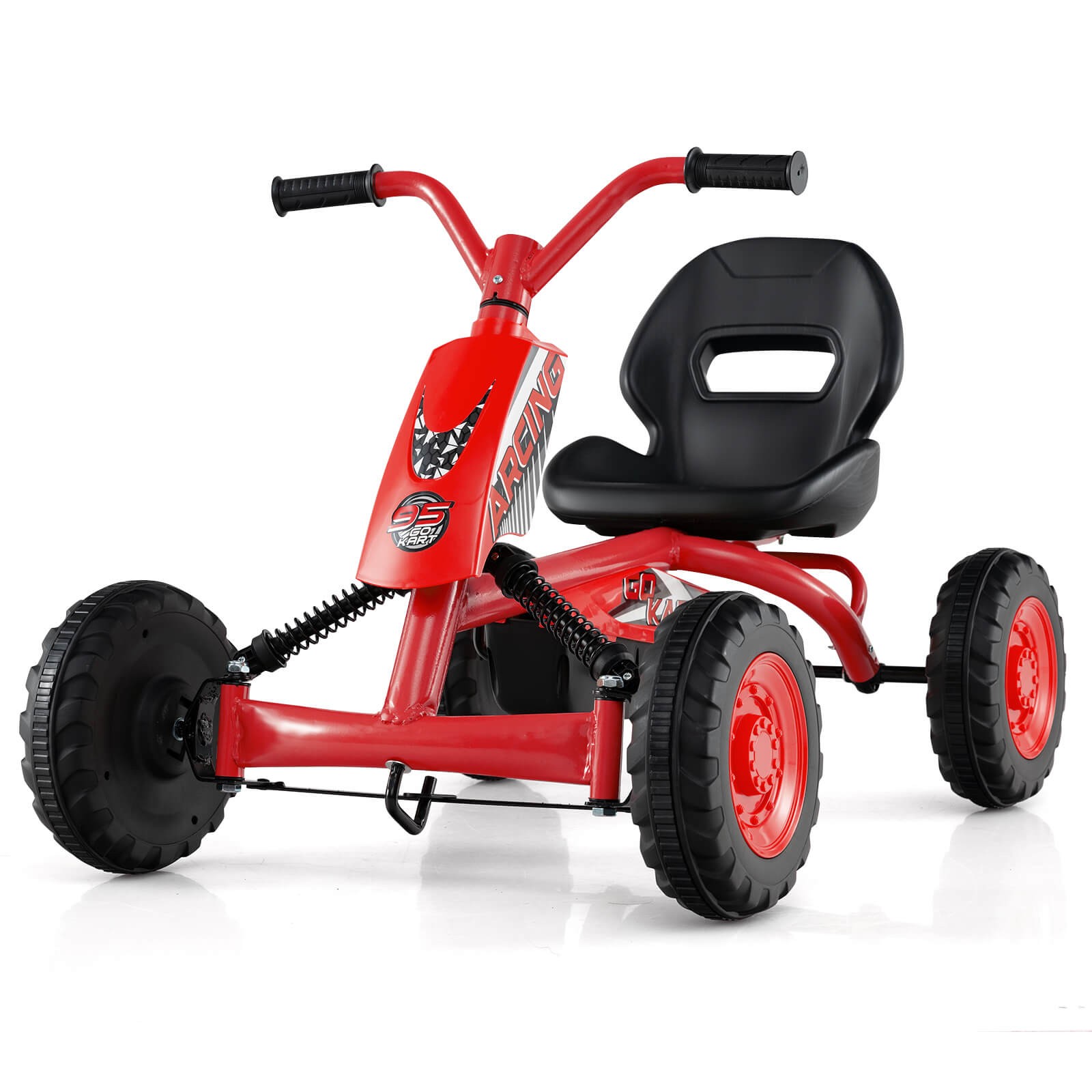 Go Kart for Kids 4 Wheel Toddler Ride On Pedal Car with Steering Handlebars