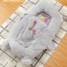 71''x45''x12''Human Size Dog Bed, Blanket, Storage Pockets, Portable Handle