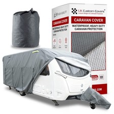 Caravan Cover 4 Ply Waterproof Heavy Duty Breathable (12–25 Ft) Grey Green