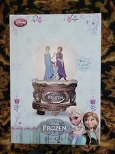 NIB - RARE Disney Frozen Musical Snow Globe Store Parks Exclusive Olaf Anna Elsa