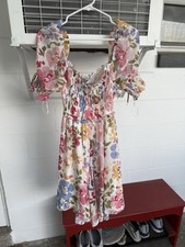 En Saison Floral Open Backed Dress - Size M