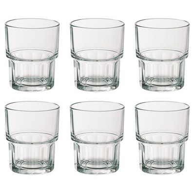 6x Kita Gläser für Kinder Hartglas 100 ml, Ø 7x8 cm stapelbar stoßfest kratzfest