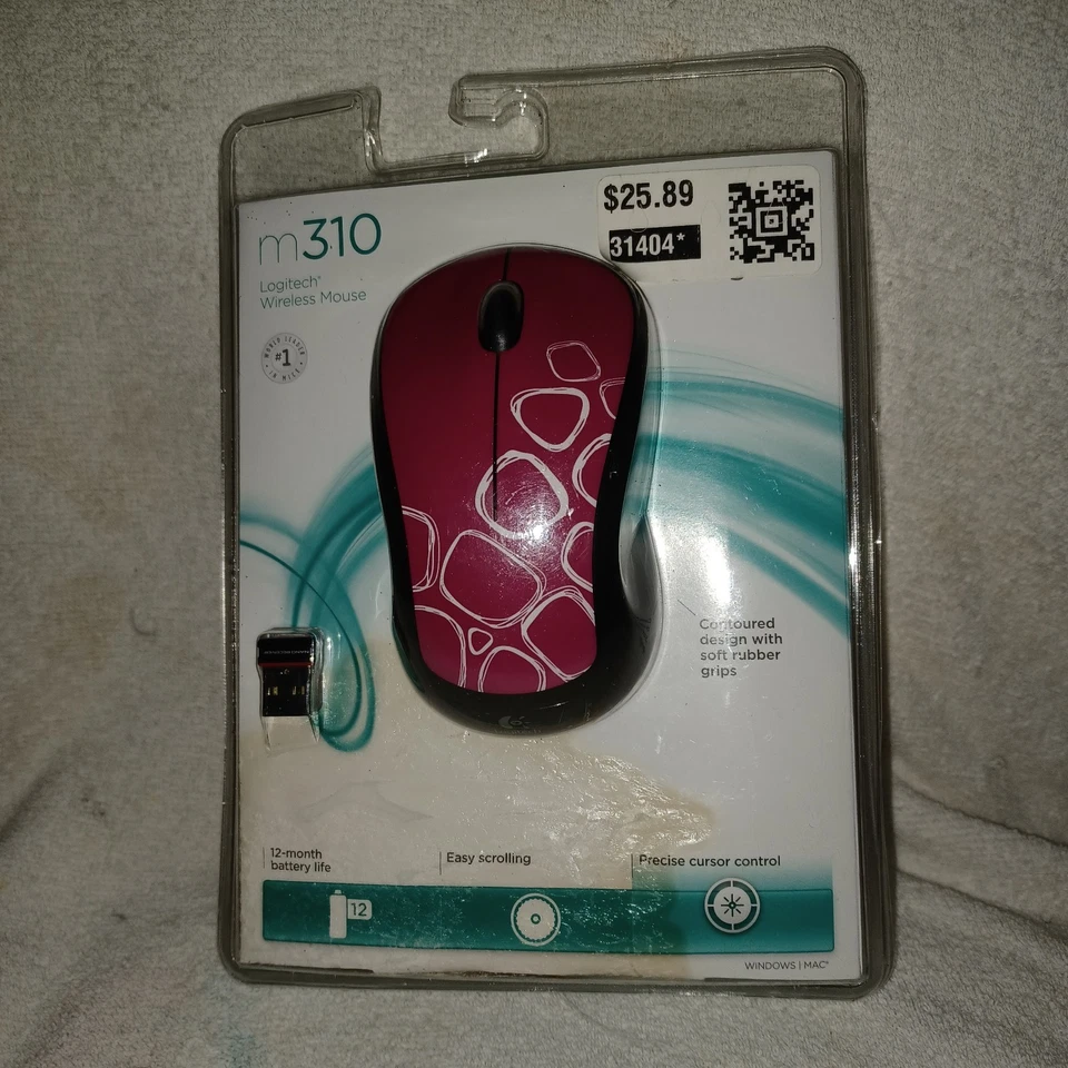 Logitech M310 Wireless Mouse Red Contoured Soft Rubber New Sealed (BX7) - Image 2 of 4