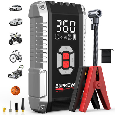 8000A Jump Starter Car Battery Booster Built-in Air Compressor LED USB Charger