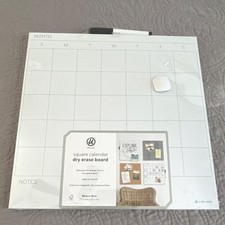 U Brands Square Calendar Magnetic Dry Erase Board 14x14 White Wall Organizer