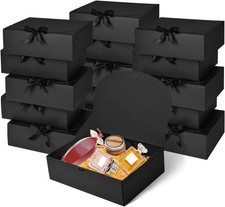 12Pack Black Gift Boxes W/ Lids 12 9.8 3.1 Inch Groomsmen Proposal Box Luxury