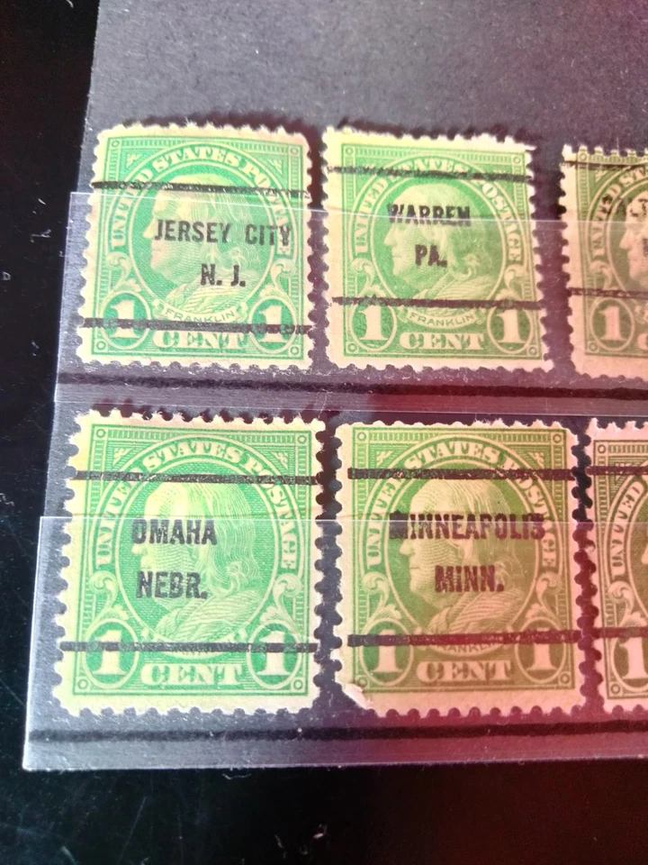 U.S. 1¢ Ben Franklin Stamps Sc.632 City Overprints Used F-VF 1926 - Image 2 of 4