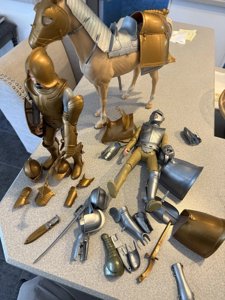 Lote Juguetes Marx Vintage Caballeros Nobles y Caballos Años 60 Con Accesorios Foto 2 de 4