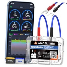 BM200-US Battery Monitor 12V Automotivetooth Auto Battery Load Tester Blue