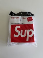Supreme Hanes Crew Socks 4 Pack Size 6-12US White Brand New Fast Shipping