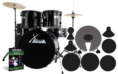 XDrum Rookie 22'' Schlagzeug Drum Kit Hocker Becken Stativ Schule Set Dämpfer