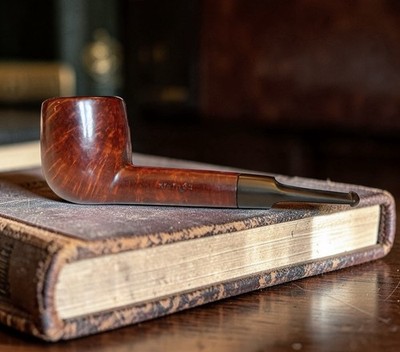 Vintage MALAGA Smooth Briar Wood Sitter Large Bowl Tobacco Pipe Classic