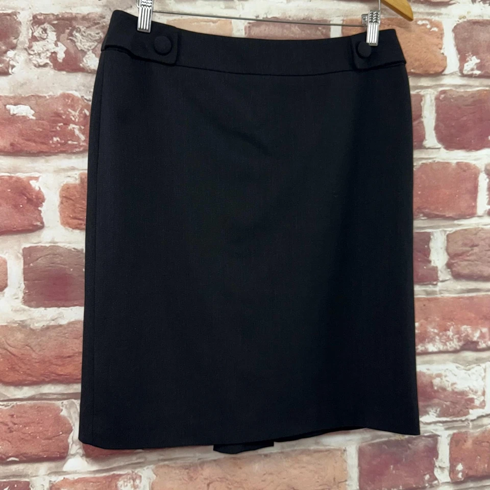 Falda Antonio Melani Mujer 8 Negra Carrera Oficina Trabajo Botón Acento Cremallera Foto 2 de 4