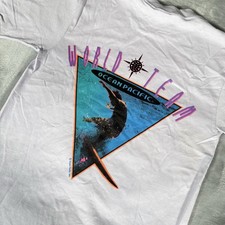 Vintage Ocean Pacific World Team Surf T Shirt Womens Fits Mens S Purple 90s