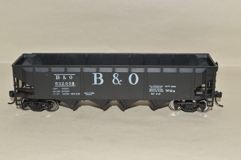 HO scale Athearn Baltimore & Ohio RR 4 bay coal hopper car train MW KD's