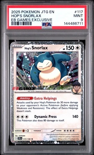 PSA 9 Hop's Snorlax 117/159 EB Games Exclusive Promo Journey Together Pokemon