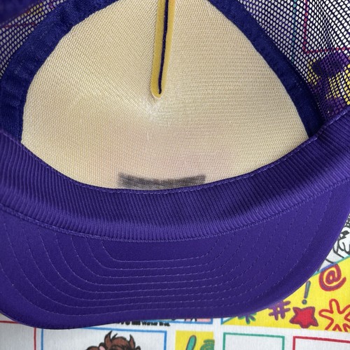 Vintage Sturgeon Fish For Tomorrow Mütze 1993 lila gelb Trucker Cap Schaumstoff Netz Seil - Bild 7 von 11