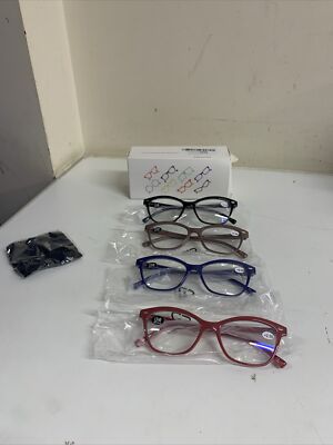 4er Pack Designer Qualität Komfort Blaulichtfilter Lesebrille +2,50