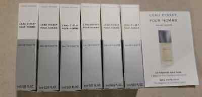 6x Issey Miyake L'eau D'issey Pour Homme Eau De Toilette Sample Vial 1 ml/0.03oz