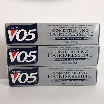 Lot of 3 Alberto V05 Conditioning Hair Dressing Cream Gray White Silver 1.5oz