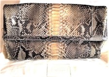 Nancy Gonzalez Iridiscent Gold Platinum Real Python Large Clutch Euc Msrp $2,900