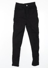 Collusion Damen Skinny Jeans schwarz Baumwolle Gr&ouml;&szlig;e 23 in L28 mit normalem Rei&szlig;verschluss