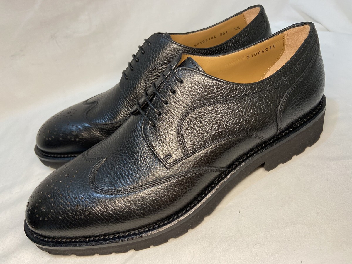 BOSS by HUGO BOSS Eden Wingtip Black Derby Lug Men's UK 8.5 US 9.5