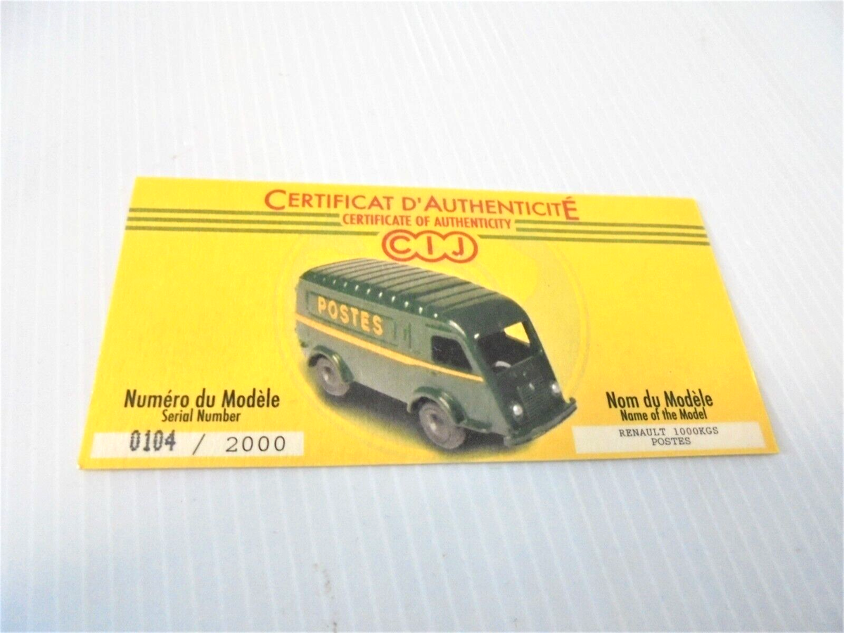 Camionnette Renault 1000 Kg La Poste CIJ 77 11 424 988 Réédition