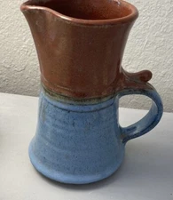 Vintage Studio Pottery Stoneware Pitcher Vase Signed Ken Williams, Approx 7”
