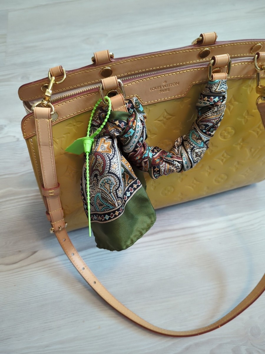Louis Vuitton Light Yellow Gold Handbag Purse Shoulder Strap Silk