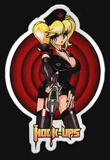 HOOK UPS STICKER VINTAGE "BLOOD INJECTION" 3 1/8 X 4 1/4" GLOSSY 