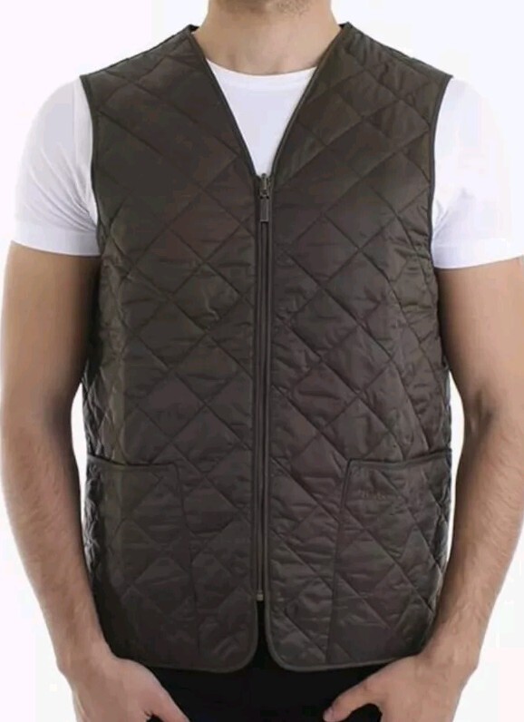 Barbour Men's Polarquilt Waistcoat Zip-In Liner, Olive, Green, XL
