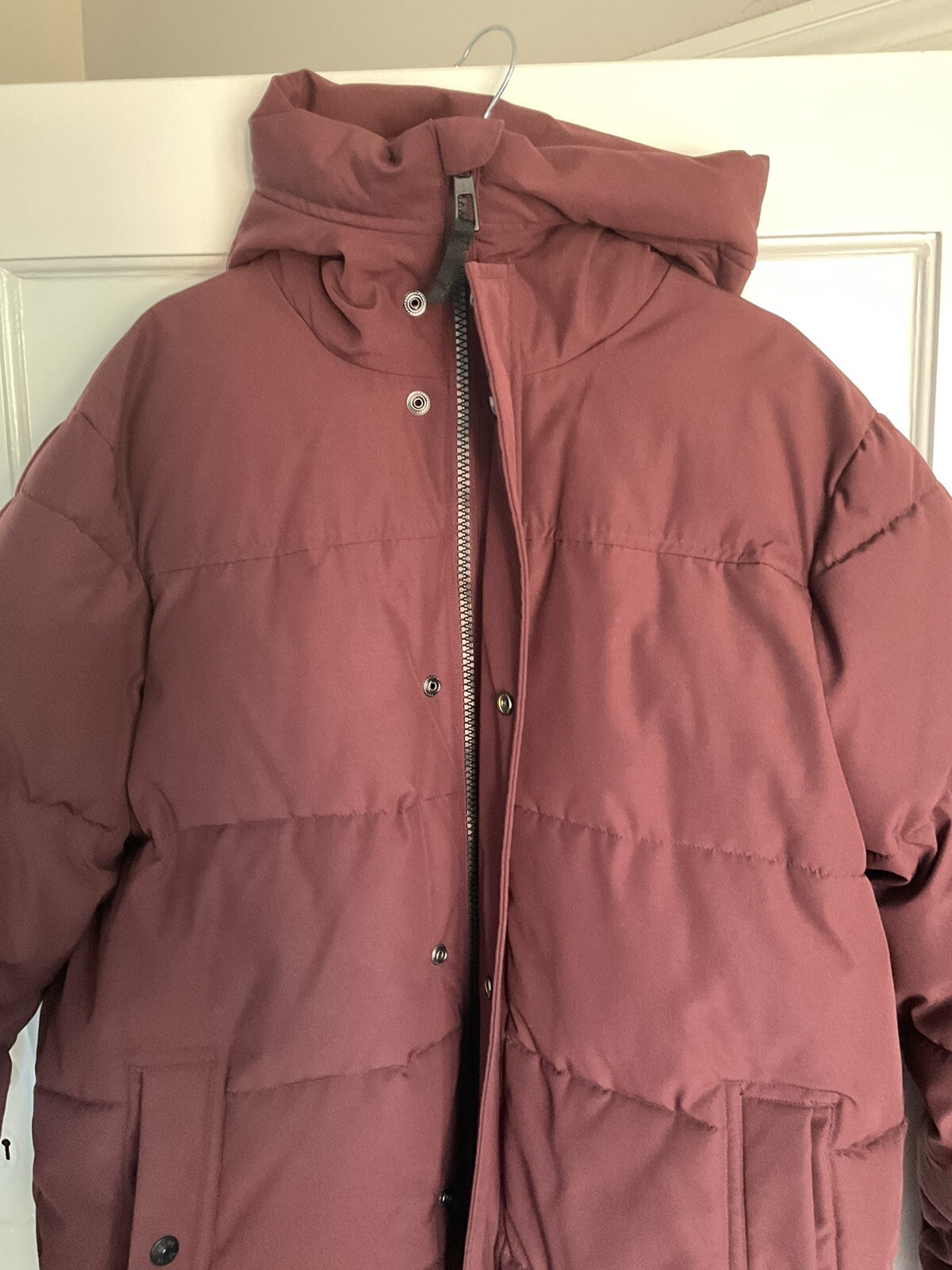 M&S Mens burgundy thick thermowarmth coat xl eBay